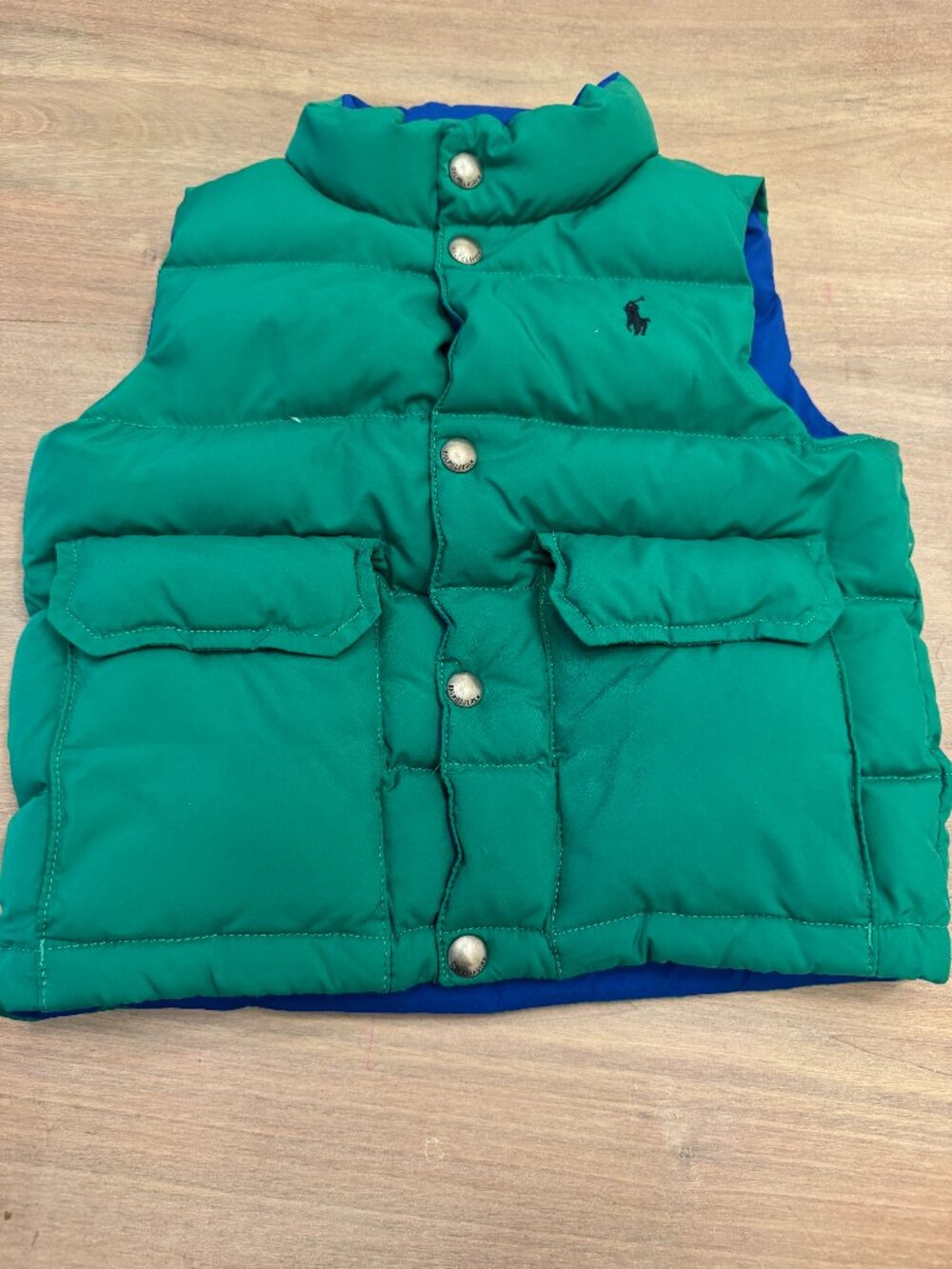 Polo Ralph Lauren Reversible Down Puffer Vest Green/Blue - Size 4/5